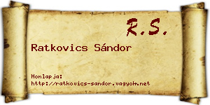 Ratkovics Sándor névjegykártya
