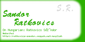 sandor ratkovics business card